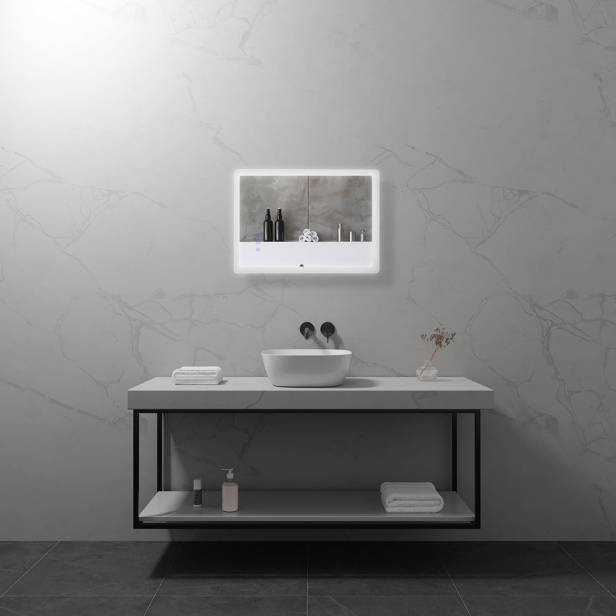 MELLOW - Espelho de casa de banho com iluminação LED integrada e design minimalista