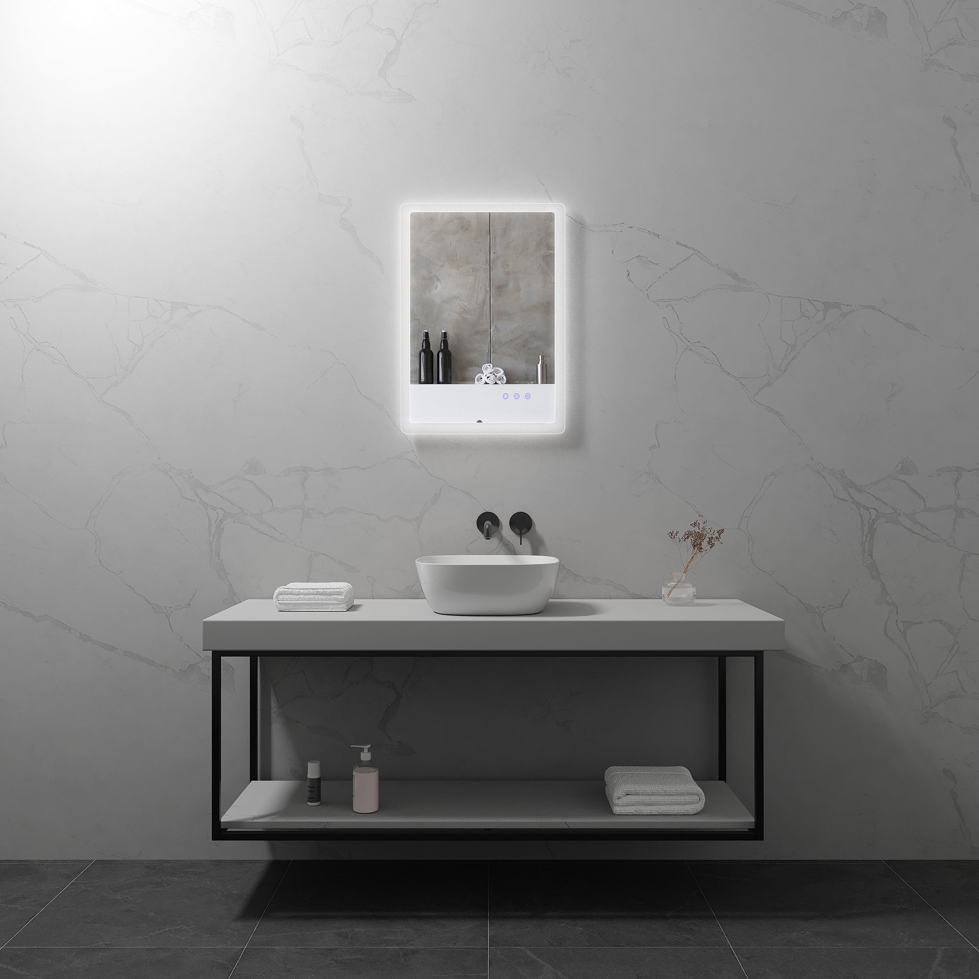 MELLOW - Espelho de casa de banho com iluminação LED integrada e design minimalista