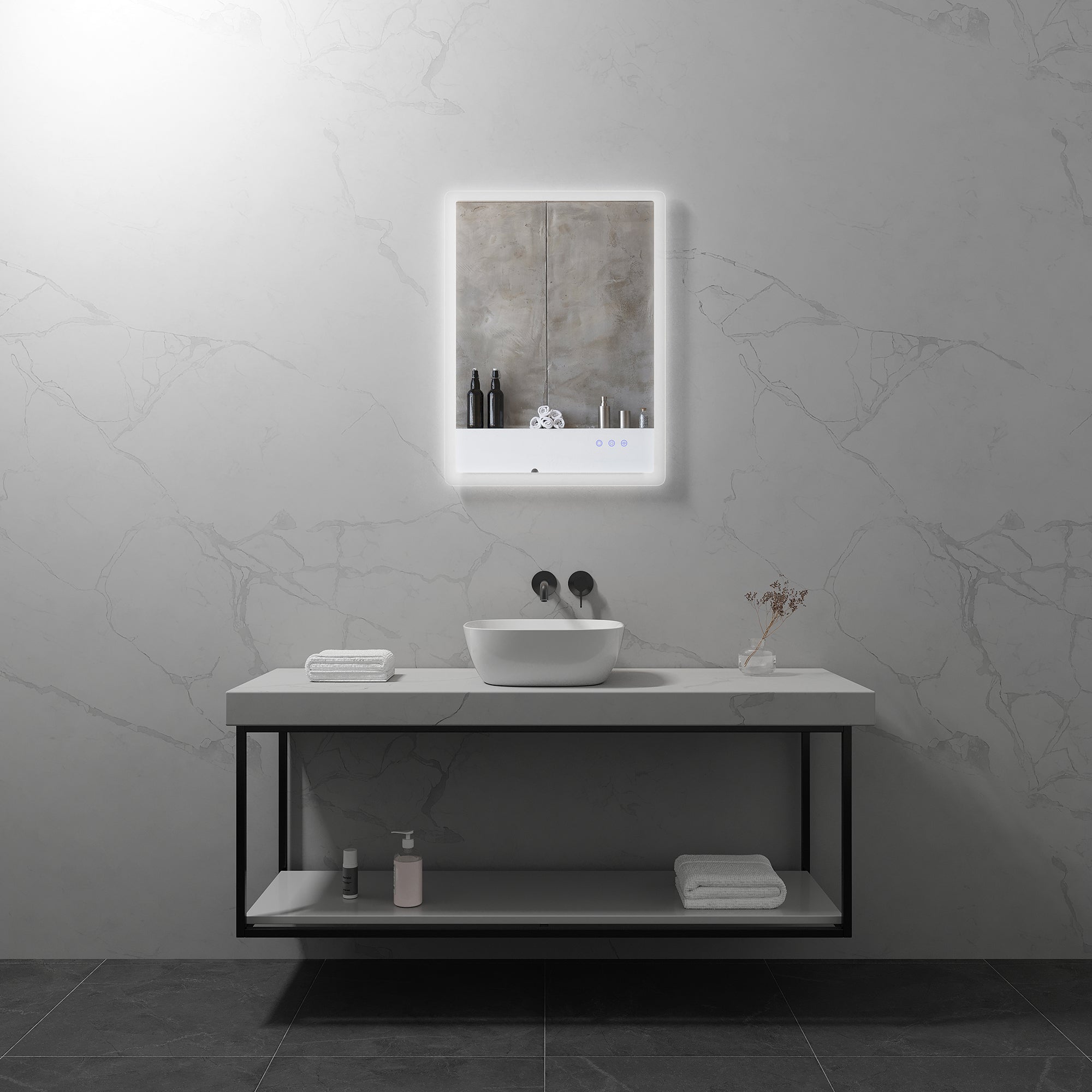 MELLOW - Espelho de casa de banho com iluminação LED integrada e design minimalista
