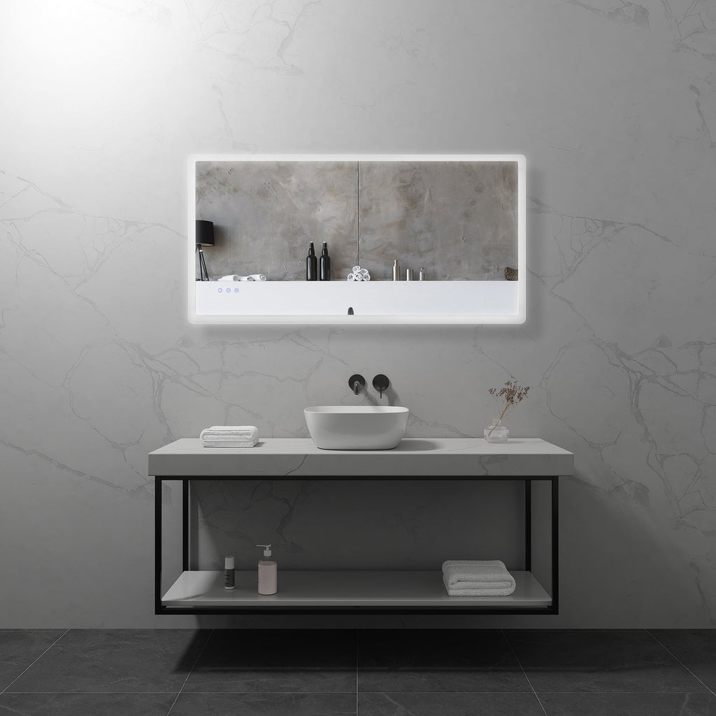 MELLOW - Espelho de casa de banho com iluminação LED integrada e design minimalista
