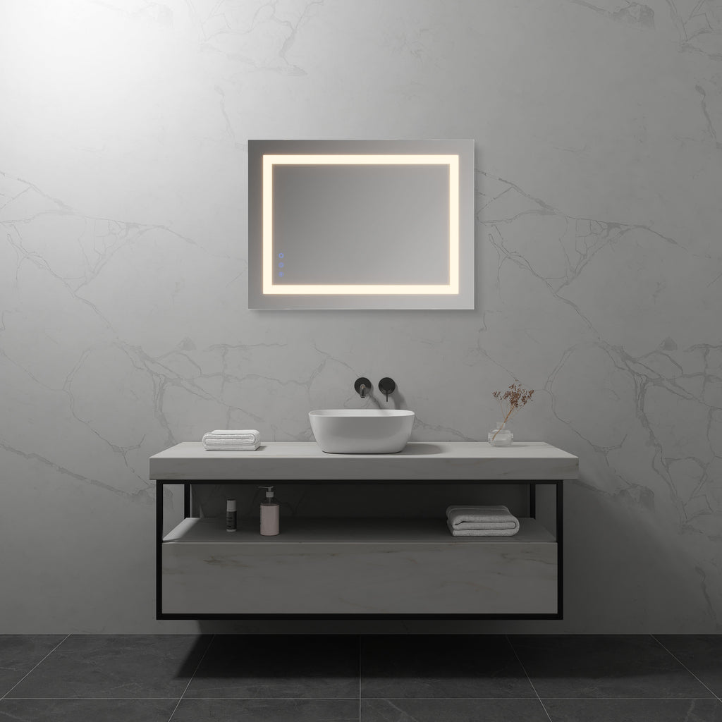 OBLONG - Espelho de casa de banho com iluminação LED integrada e formato rectângular