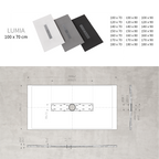 LUMIA - Base de duche antiderrapante com acabamento branco e grelha inox incluída