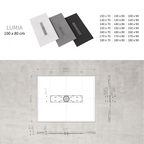 LUMIA - Base de duche antiderrapante com acabamento cinzento e grelha inox incluída