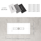 LUMIA - Base de duche antiderrapante com acabamento branco e grelha inox incluída