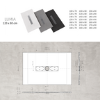 LUMIA - Base de duche antiderrapante com acabamento branco e grelha inox incluída