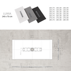 LUMIA - Base de duche antiderrapante com acabamento branco e grelha inox incluída