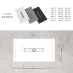 LUMIA - Base de duche antiderrapante com acabamento branco e grelha inox incluída