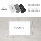 LUMIA - Base de duche antiderrapante com acabamento branco e grelha inox incluída