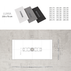 LUMIA - Base de duche antiderrapante com acabamento branco e grelha inox incluída