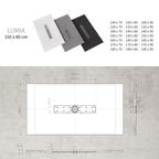 LUMIA - Base de duche antiderrapante com acabamento branco e grelha inox incluída