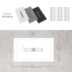 LUMIA - Base de duche antiderrapante com acabamento branco e grelha inox incluída