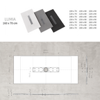 LUMIA - Base de duche antiderrapante com acabamento cinzento e grelha inox incluída
