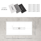 LUMIA - Base de duche antiderrapante com acabamento branco e grelha inox incluída
