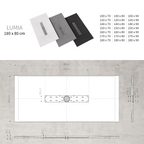 LUMIA - Base de duche antiderrapante com acabamento branco e grelha inox incluída