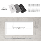 LUMIA - Base de duche antiderrapante com acabamento branco e grelha inox incluída