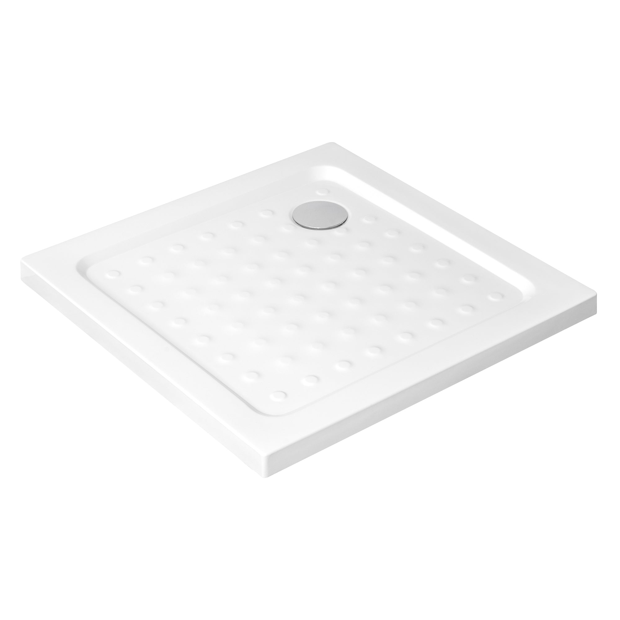 SHIMMER - Plato de ducha acrílico efecto burbujas extraplano con acabado blanco y sifón incluido