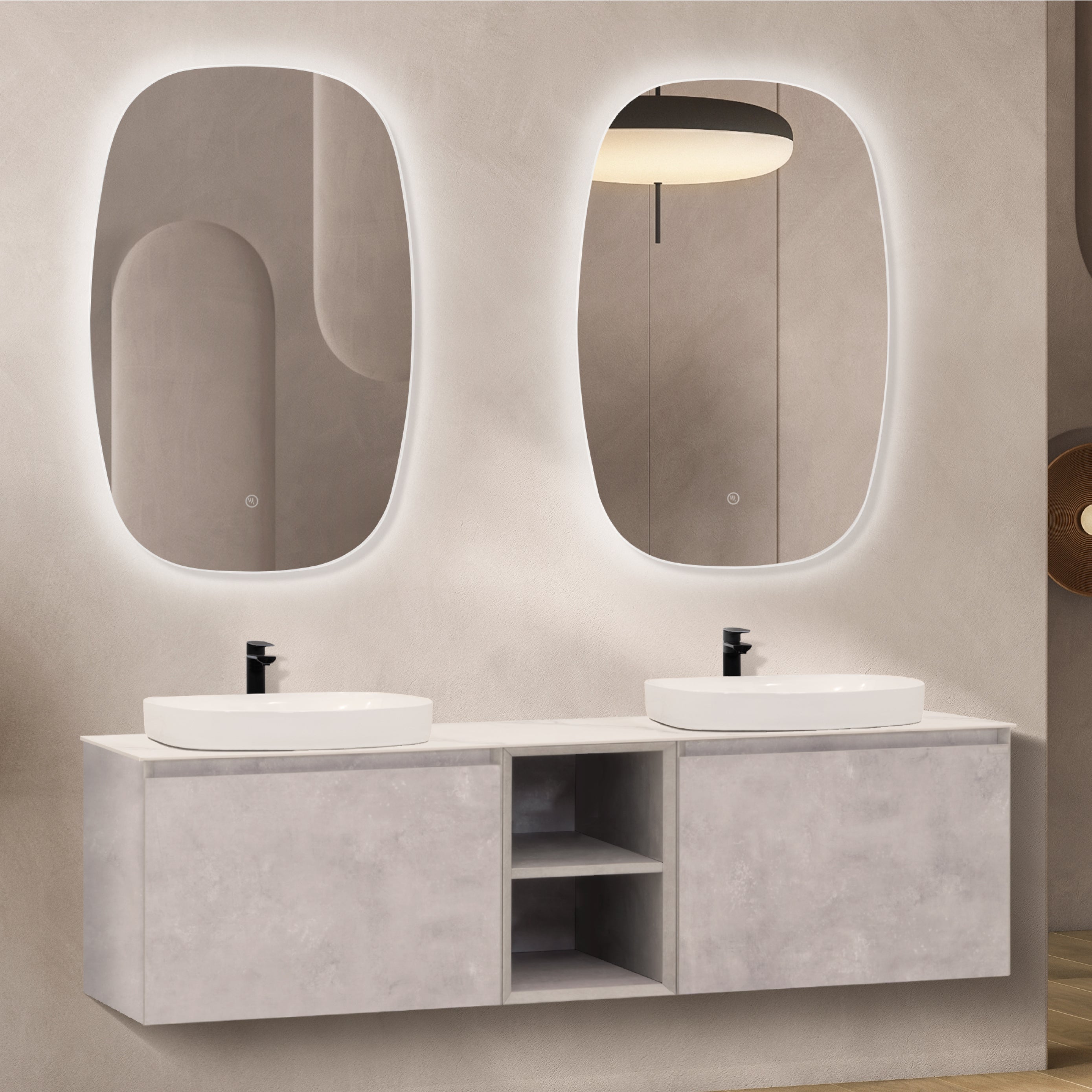 INDRA - Conjunto de baño doble suspendido