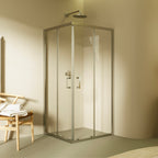 DIANA - Cabine de duche de canto com portas de correr em vidro temperado