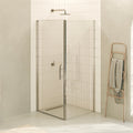 NICOLE - Cabine de duche frontal com portas articuladas em vidro temperado 8 mm