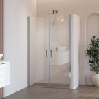 STELLA - Porta doccia con ante battenti in vetro temperato e profilo cromato