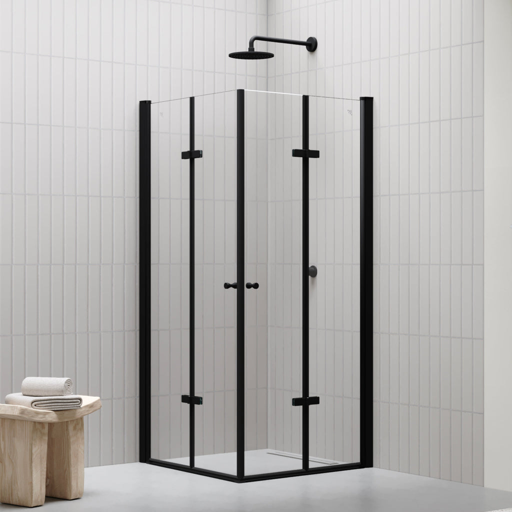 FIONA - Panel de ducha Walk-In con panel lateral giratorio de cristal templado esmerilado de 10 mm