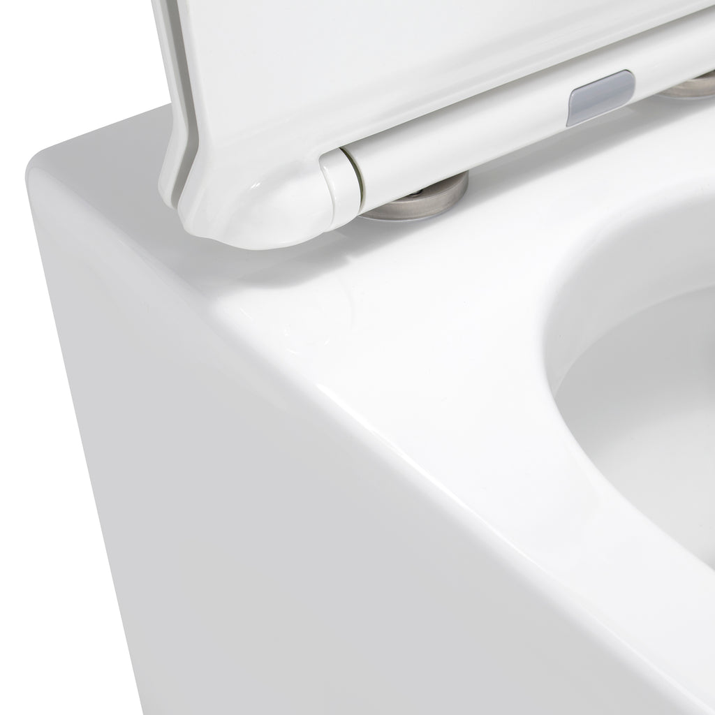 ISONZO - WC rimless bianco con sedile soft close removibile