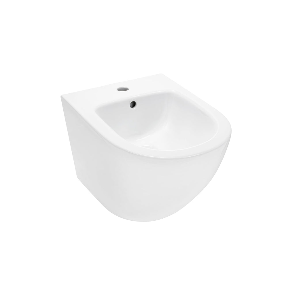 FRANCO - Bidé suspendido de cerámica blanca con grifo incluido