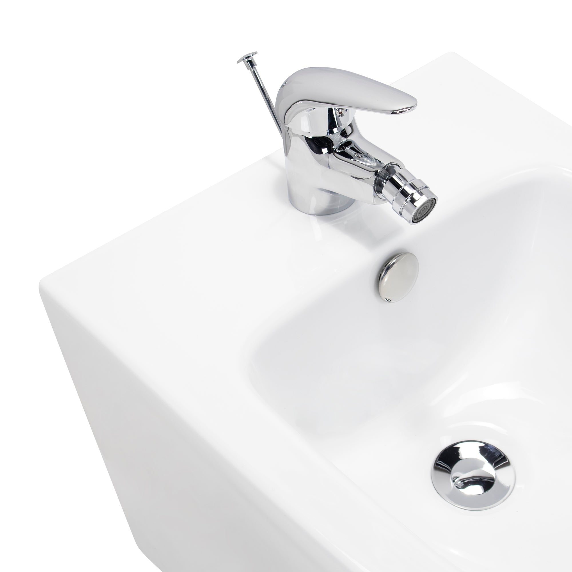 FRANCO - Bidé suspendido de cerámica blanca con grifo incluido