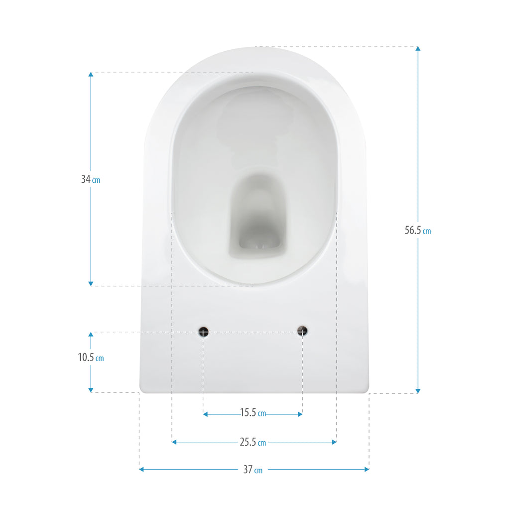 ISONZO - WC rimless bianco con sedile soft close removibile