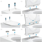 ISONZO - WC rimless bianco con sedile soft close removibile