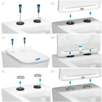 FOGLIA - Inodoro rimless blanco con asiento soft close extraíble