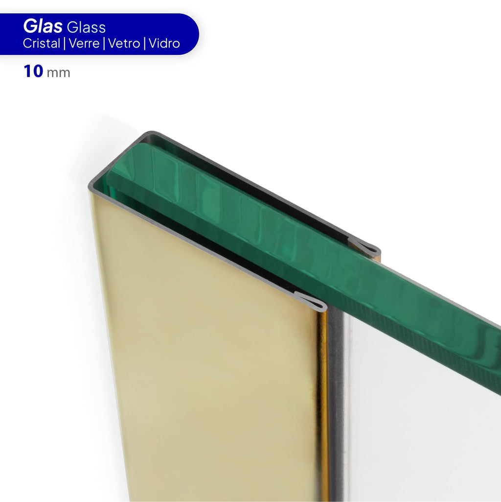 Perfil de compensação para painel de duche walk-in em aço inoxidável 304 dourado