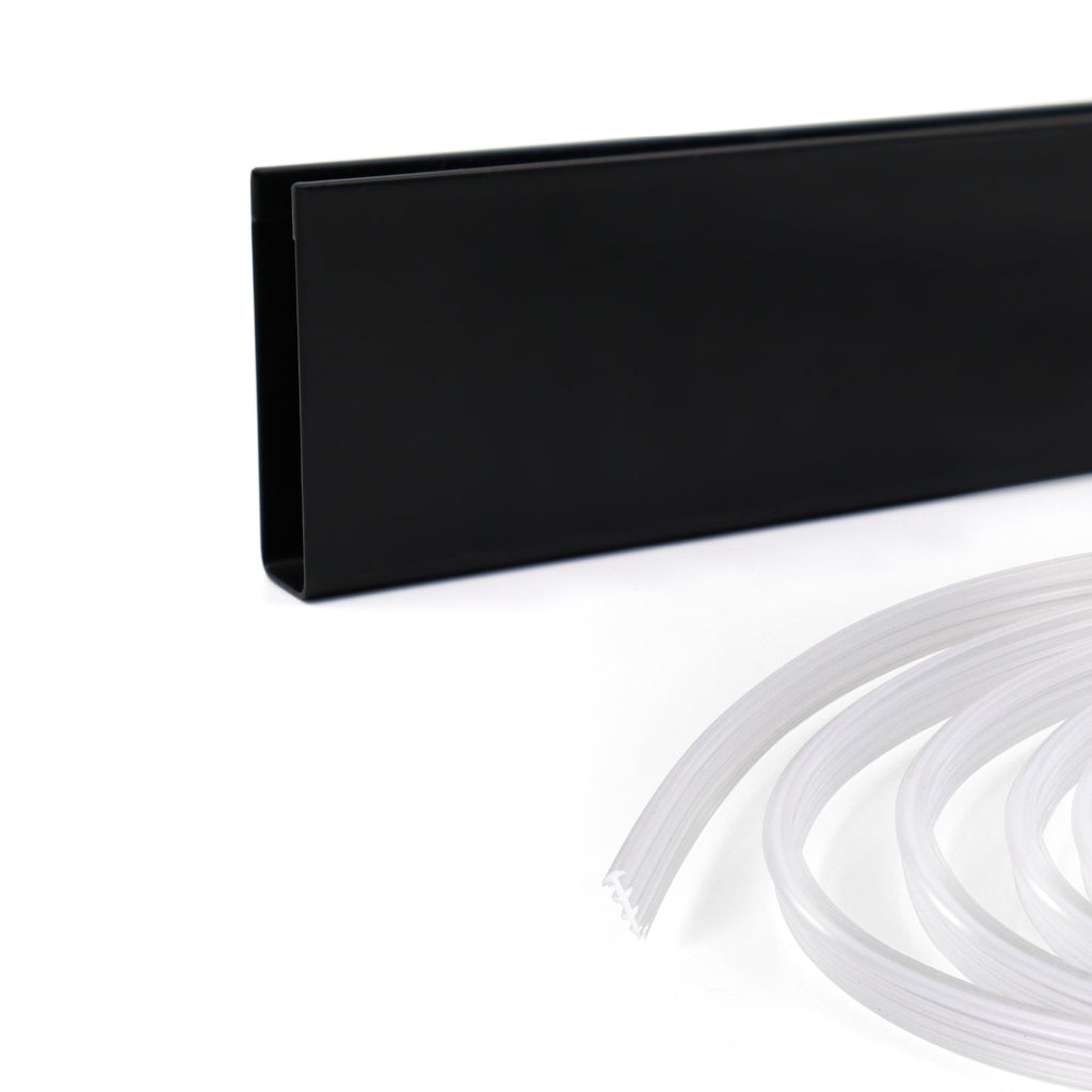 Perfil de compensação para painel de duche walk-in em aço inoxidável 304 preto mate