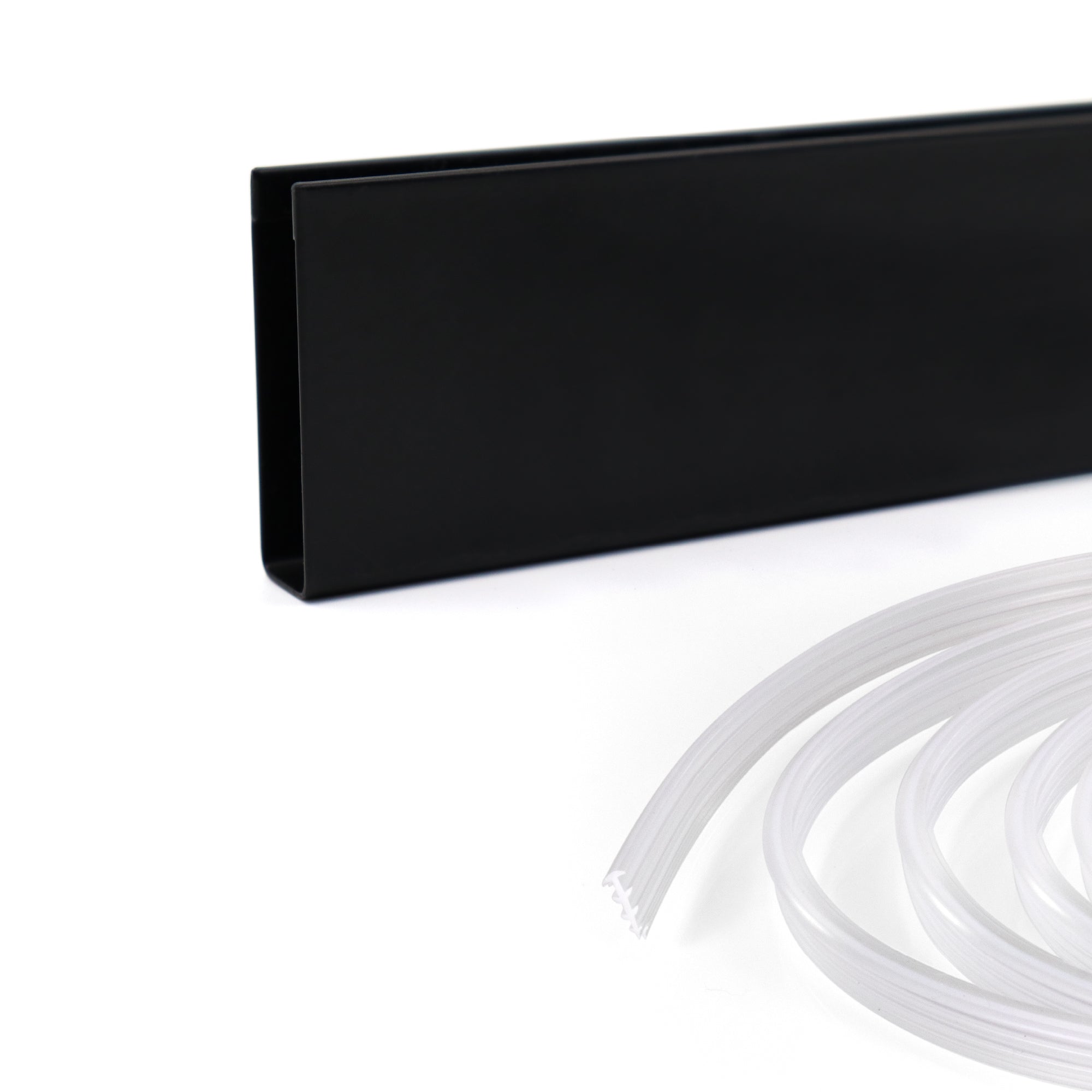 Perfil de compensação para painel de duche walk-in em aço inoxidável 304 preto mate