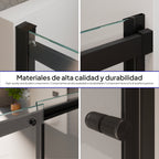 KAYLEE - Porta de duche reversível com porta de correr, vidro 6 mm e perfil preto mate