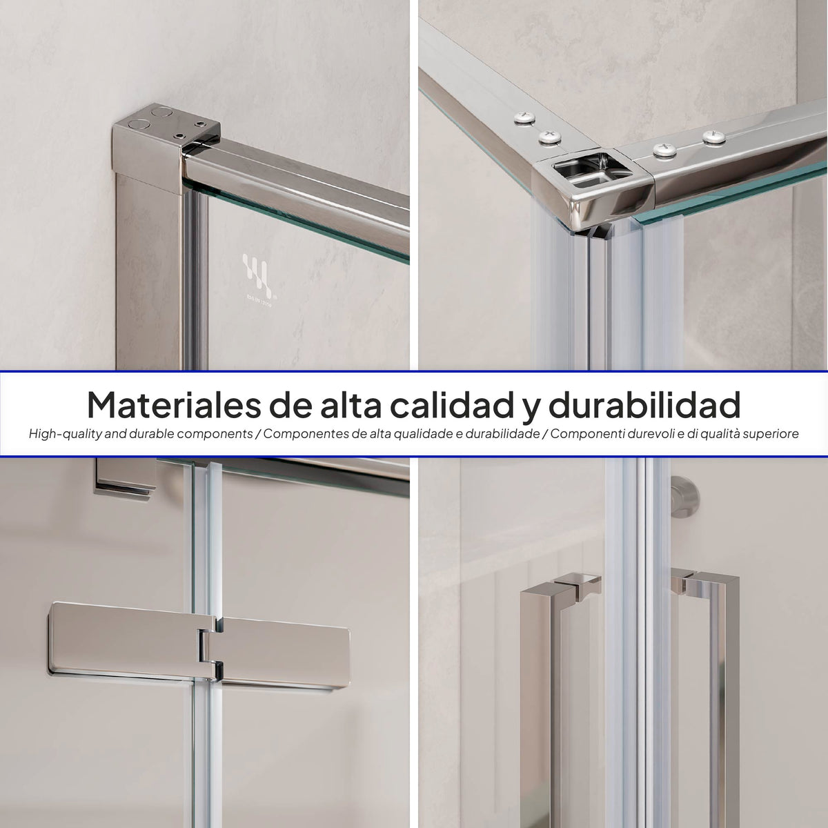 JAYLA - Cabine de duche com portas batentes, vidro 6 mm e perfil cromado