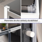 KAYLEE - Box doccia ad angolo con porte scorrevoli, vetro fumé 6 mm e profilo bianco