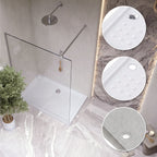 SHIMMER - Piatto doccia acrilico effetto bolle extrapiatto con finitura bianca e piletta inclusa