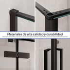 JAYLA - Cabina de ducha con puertas batientes, cristal de 6 mm y perfil negro mate