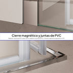 KAYLEE - Box doccia ad angolo con ante scorrevoli, cristallo trasparente 6 mm e profilo cromato