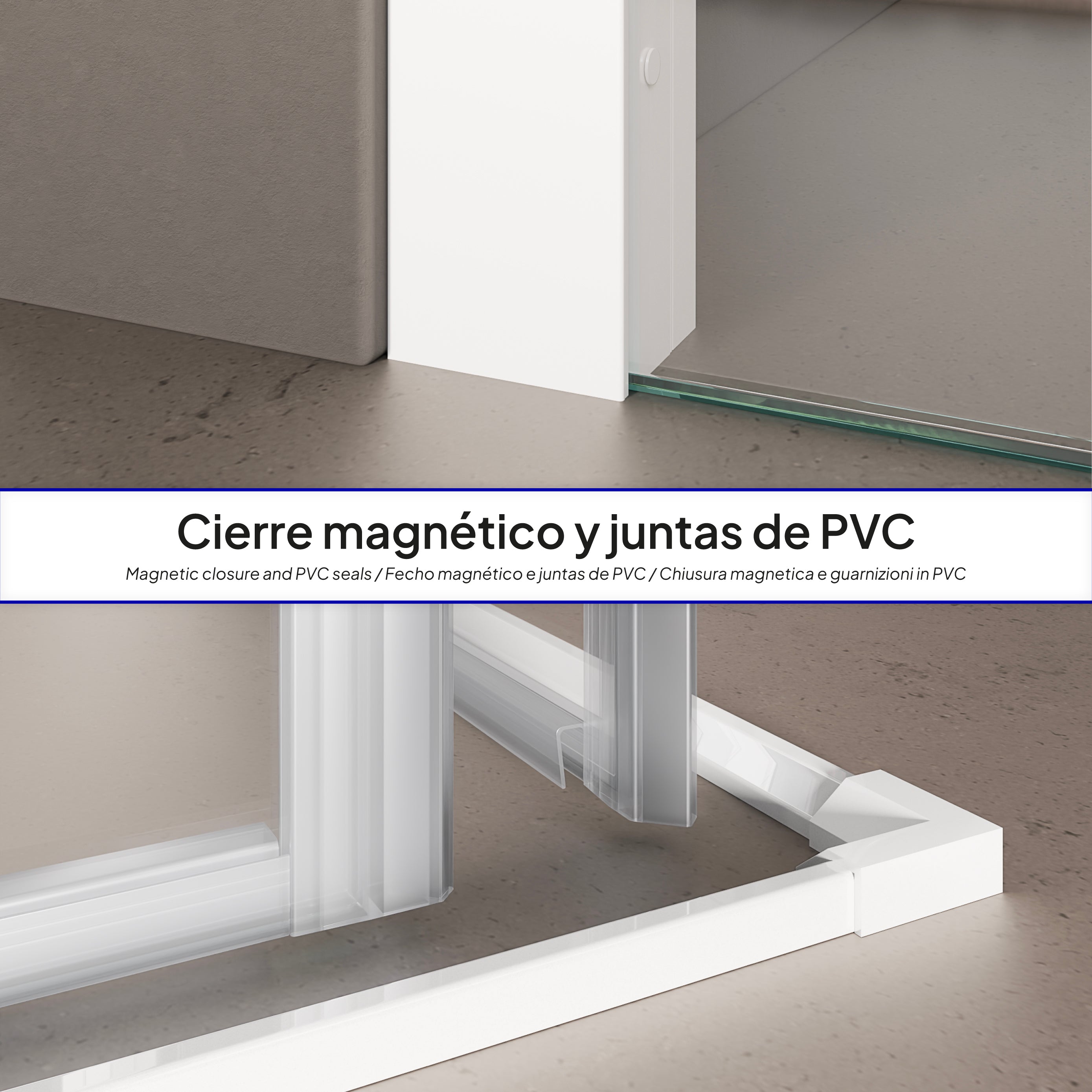 KAYLEE - Cabina de ducha angular con puertas correderas, cristal transparente de 6 mm y perfil cromado