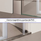 KAYLEE - Porta de duche reversível com porta de correr, vidro 6 mm e perfil cromado