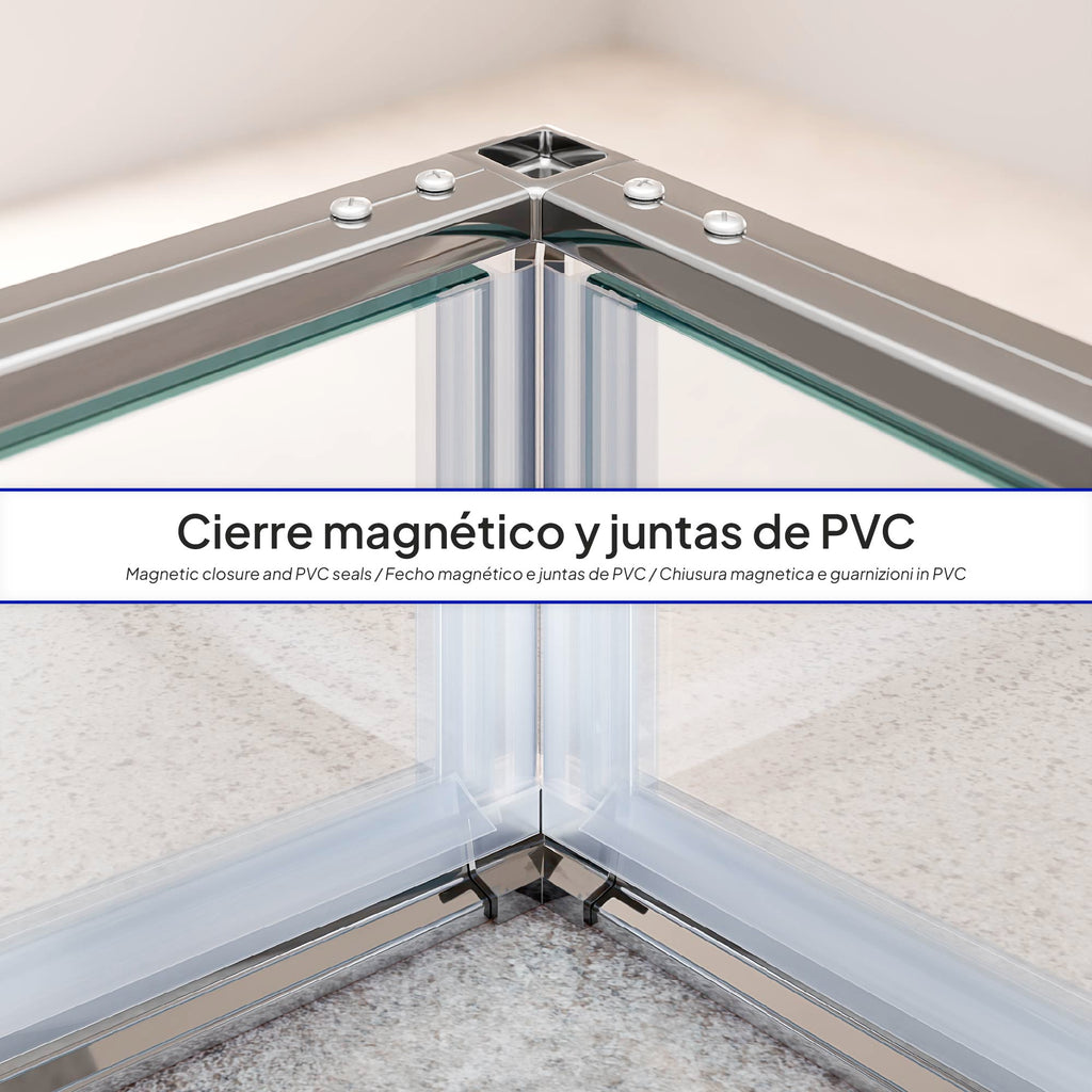 JAYLA - Cabina de ducha con puertas batientes, cristal de 6 mm y perfil cromado