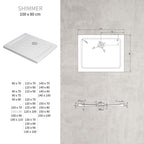 SHIMMER - Piatto doccia acrilico effetto bolle extrapiatto con finitura bianca e piletta inclusa