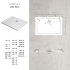 SHIMMER - Piatto doccia acrilico effetto bolle extrapiatto con finitura bianca e piletta inclusa