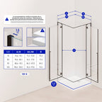 JAYLA - Cabina de ducha con puertas batientes, cristal de 6 mm y perfil negro mate