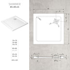SHIMMER - Piatto doccia acrilico effetto bolle extrapiatto con finitura bianca e piletta inclusa