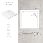 SHIMMER - Piatto doccia acrilico effetto bolle extrapiatto con finitura bianca e piletta inclusa