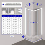 KAYLEE - Cabina de ducha angular con puertas correderas, cristal transparente de 6 mm y perfil cromado