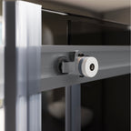 KAYLEE - Box doccia ad angolo con porte scorrevoli, vetro fumé 6 mm e profilo bianco